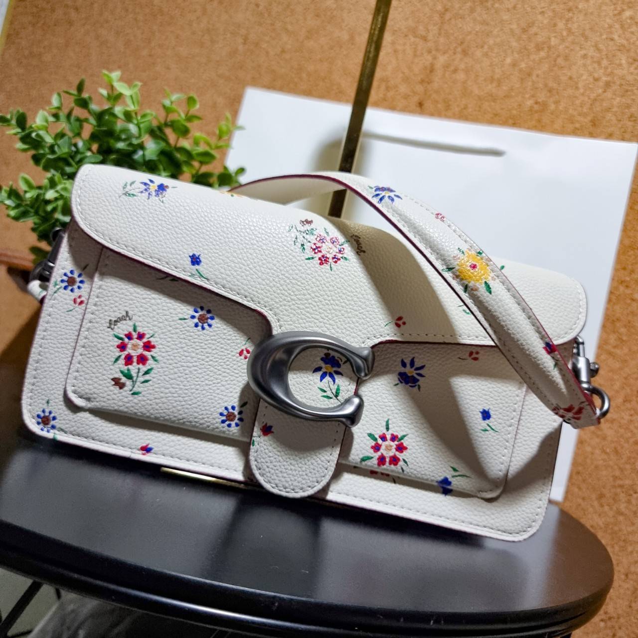 COACH TABBY SHOULDER BAG 26 WITH WILDFLOWER PRINT 630 WITH FLORAL EMBROIDERY 627