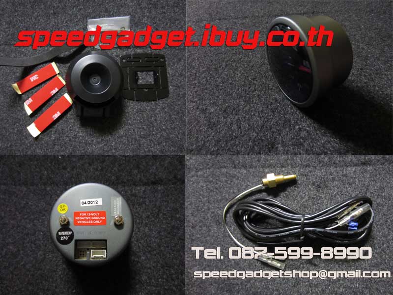 เกจ์วัดอุณหภูมิน้ำมันเครื่อง หน้ามืด 60 mm Oiltemp