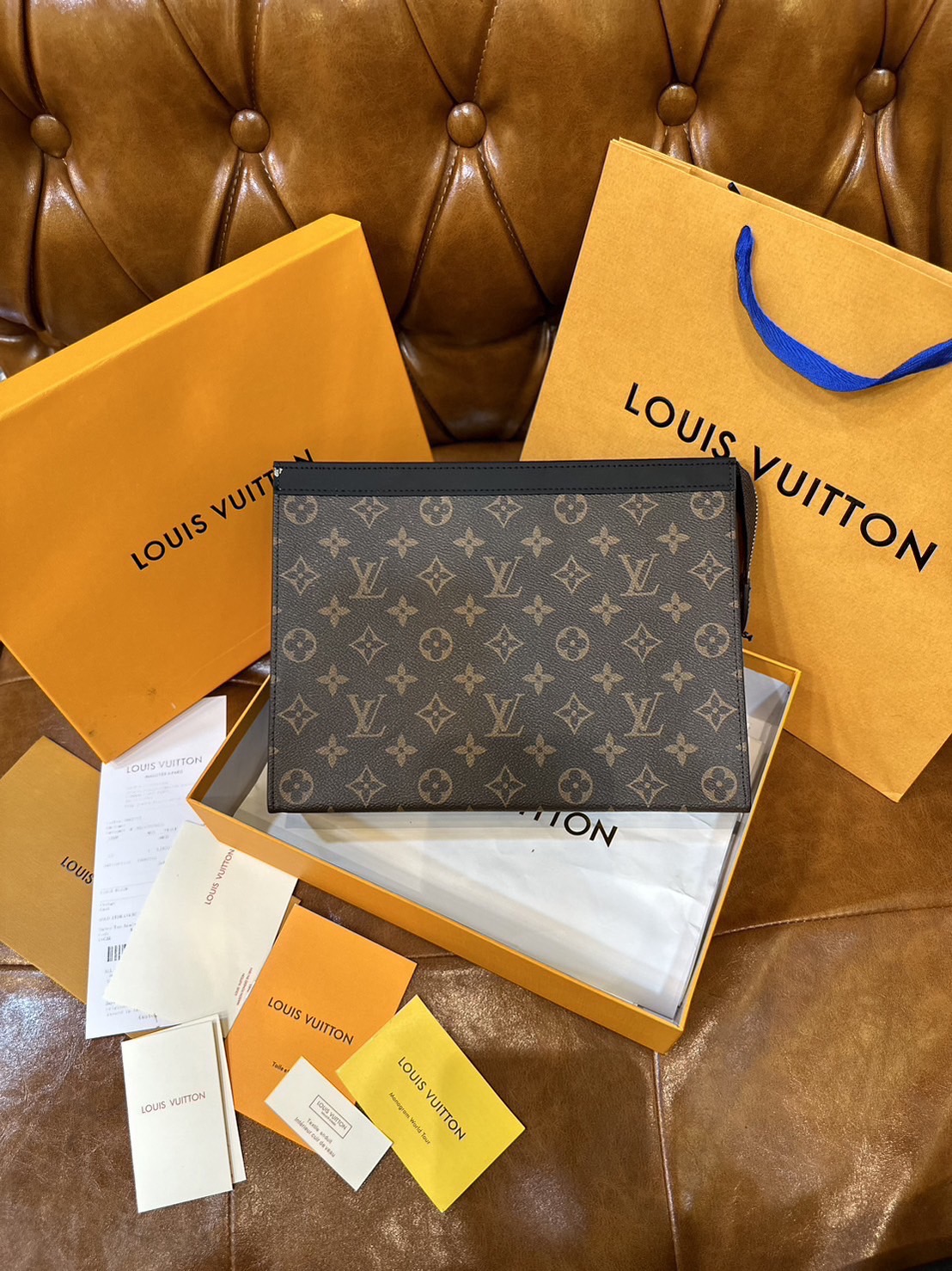 LV Pochette Voyage MM / LV Clutch กระเป๋าถือทรงคลัช ทรงพอช เกรดออริ สลับแท้ 1:1 ใช้ต่างประเทศได้ ใช้ได้ทั้งชายหญิง