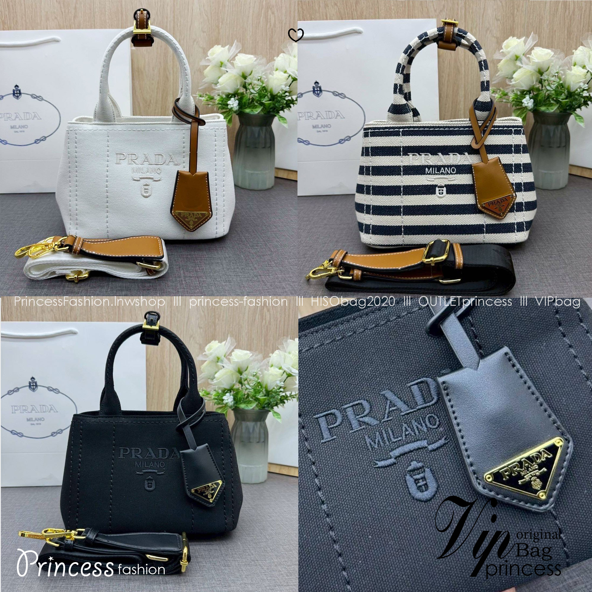 ORI หนังแท้ | Prada Jardinière linen blend mini-bag / Prada Tote Bag กระเป๋าทรงโท้ทใบเล็กน่ารัก ผ้าลินินผสม มาพร้อมดีไซน์ทันสมัย