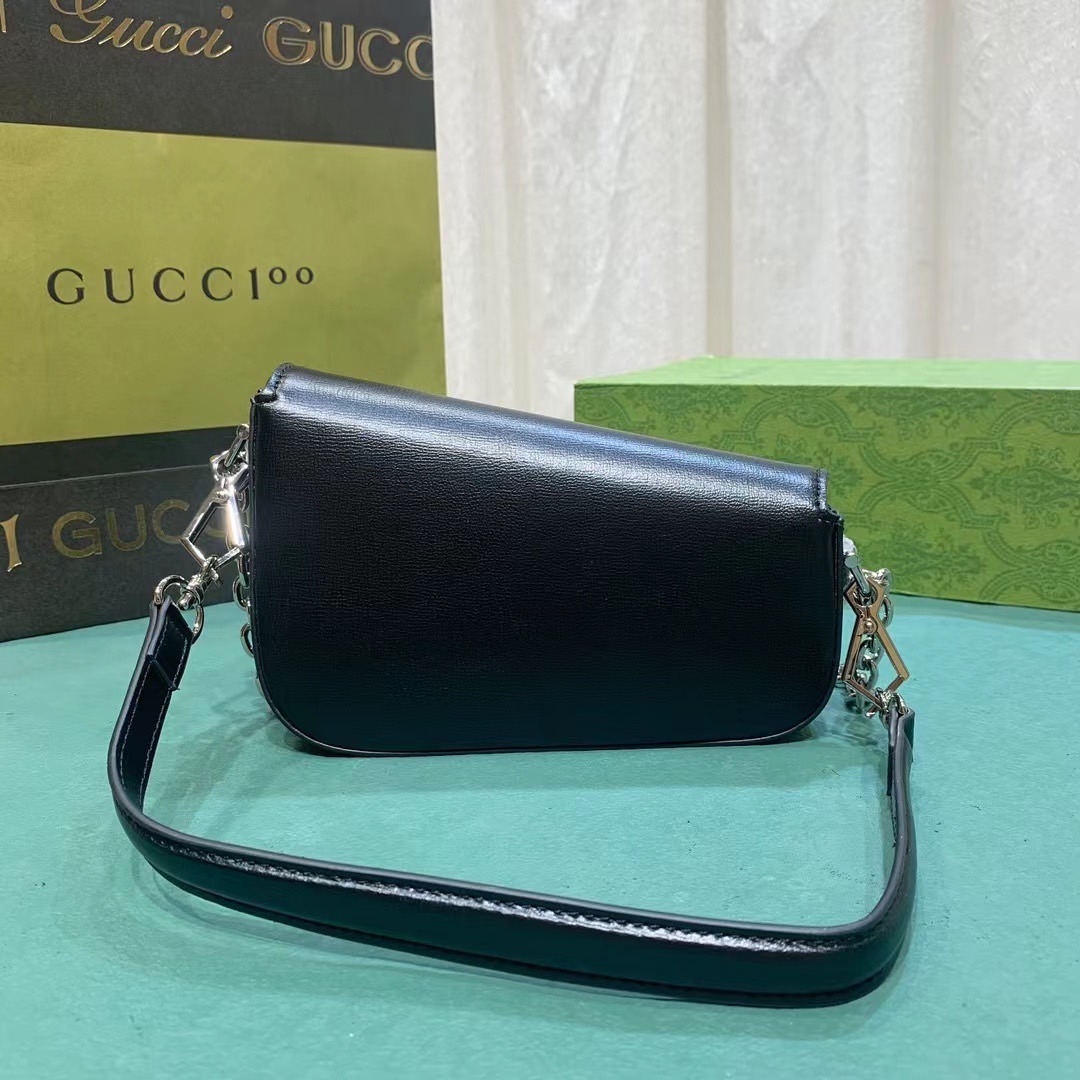 7.5" GUCCI HORSEBIT 1955 MINI SHOULDER BAG by an asymmetrical shape กระเป๋าสะพายไหล่ดีไซส์รูปทรงร่วมสมัย