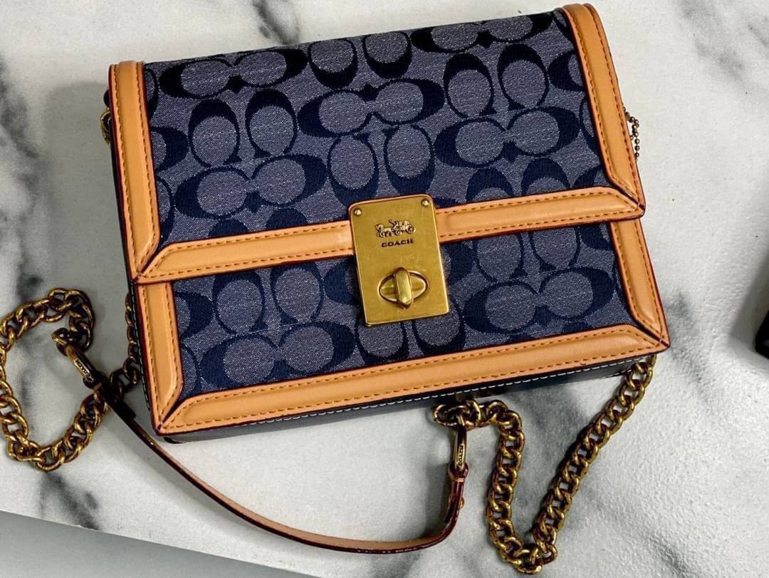 Coach Hutton Shoulder Bag in Signature Chambray
