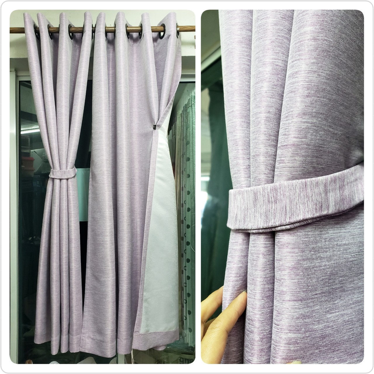 ผ้าม่าน ก.130*ส.150ซม./ผืน กันแสงUV95% รุ่น มินิมอล(minimalist) สีม่วงลาเวนเดอร์