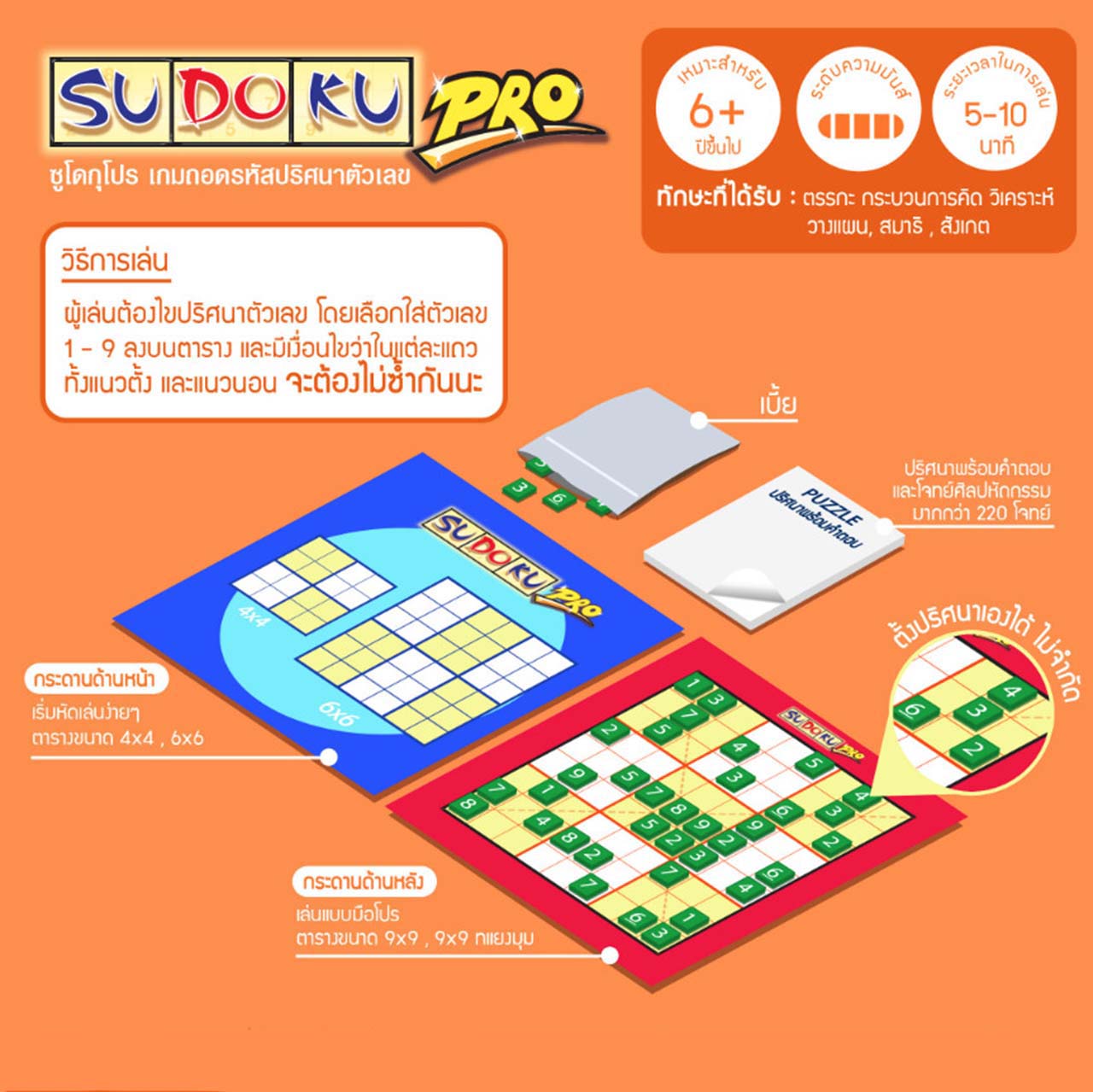 ซูโดกุโปร เกมถอดรหัสปริศนาตัวเลข (Sudoku Pro)