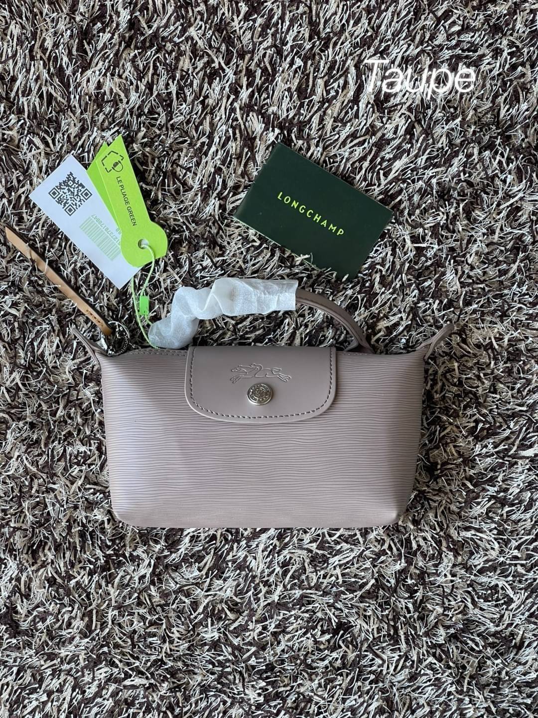 LONGCHAMP LE PLIAGE CITY POUCH WITH HANDLE Taupe - Canvas (ไม่มีสายยาว) กระเป๋าเครื่องสำอางแบบมีซิปพร้อมหูหิ้วใบนี้เหมาะสำหรับการจัดระเบียบกระเป๋าของคุณ