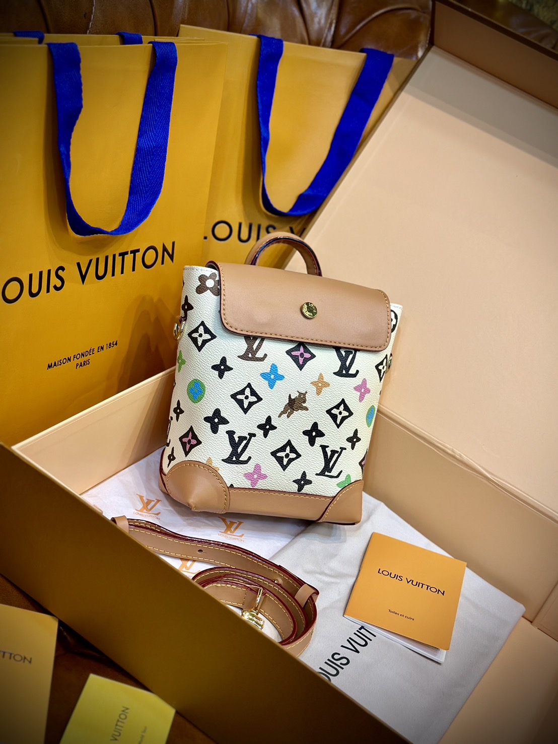LV Nano Steamer Bag Monogram Craggy กระเป๋าสะพายดีไซส์วินเทจลายใหม่ สวยงามหรูหรา โดดเด่นสะดุดตาเป็นเอกลักษณ์ เกรดออริ