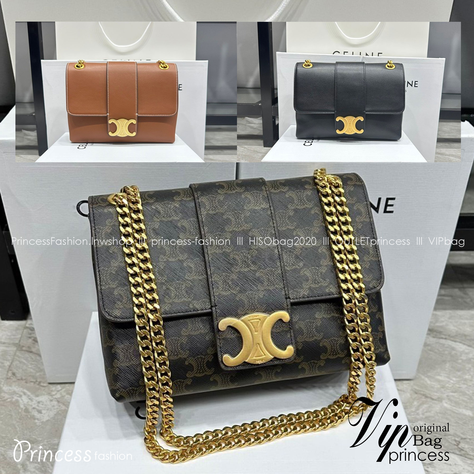 CELINE MEDIUM VICTOIRE BAG IN TRIOMPHE CANVAS 3 สี พร้อมส่ง เกรดออริจินอล สลับแท้ ใช้งานต่างประเทศได้ งานสวยตามรูป ภาพถ่ายจากงานขายจริง