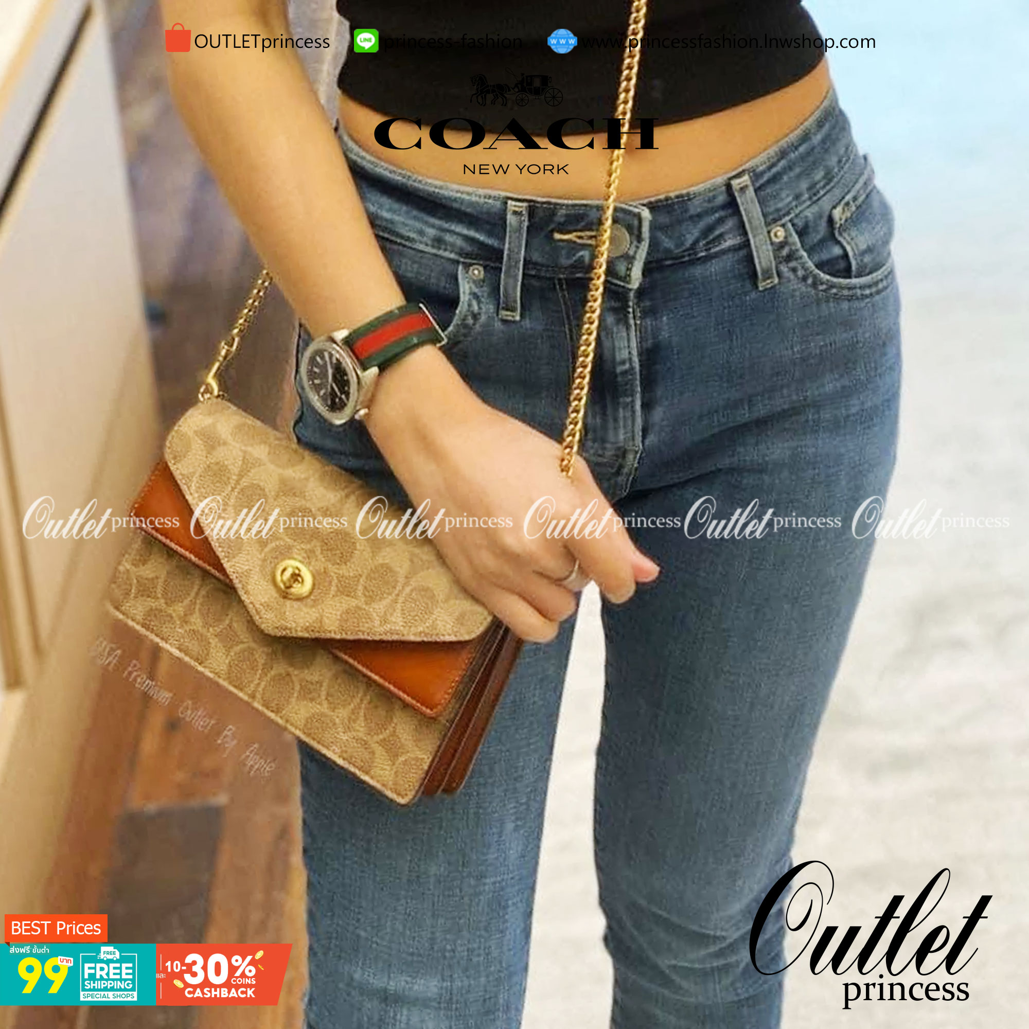 COACH C0838 ASTER CROSSBODY IN SIGNATURE CANVAS คอลเลคชั่นใหม่ล่าสุด กระเป๋าสะพายสวยอยู่ทรง ดีไซน์ไม่ซ้ำใคร จะสายคุณหนู สายถ่ายรูป ได้ใบนี้ไปยังไงก็ปังเว่อร์!! วัสดุหนังแคนวาสเคลือบลายสลับหนังแท้ เปิด-ปิดด้วยตัวบิดล็อค ชั้นในมีฝากระดุมปิดช่องย่อยอีกช่อง แ