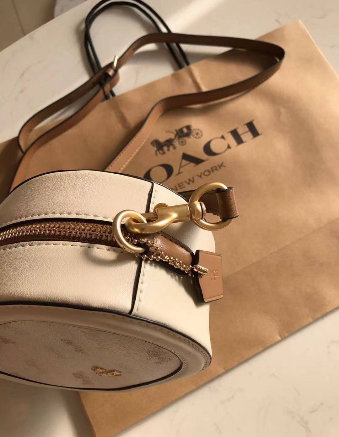 COACH C4057 CAMERA BAG WITH HORSE AND CARRIAGE DOT PRINT (IMM6H)