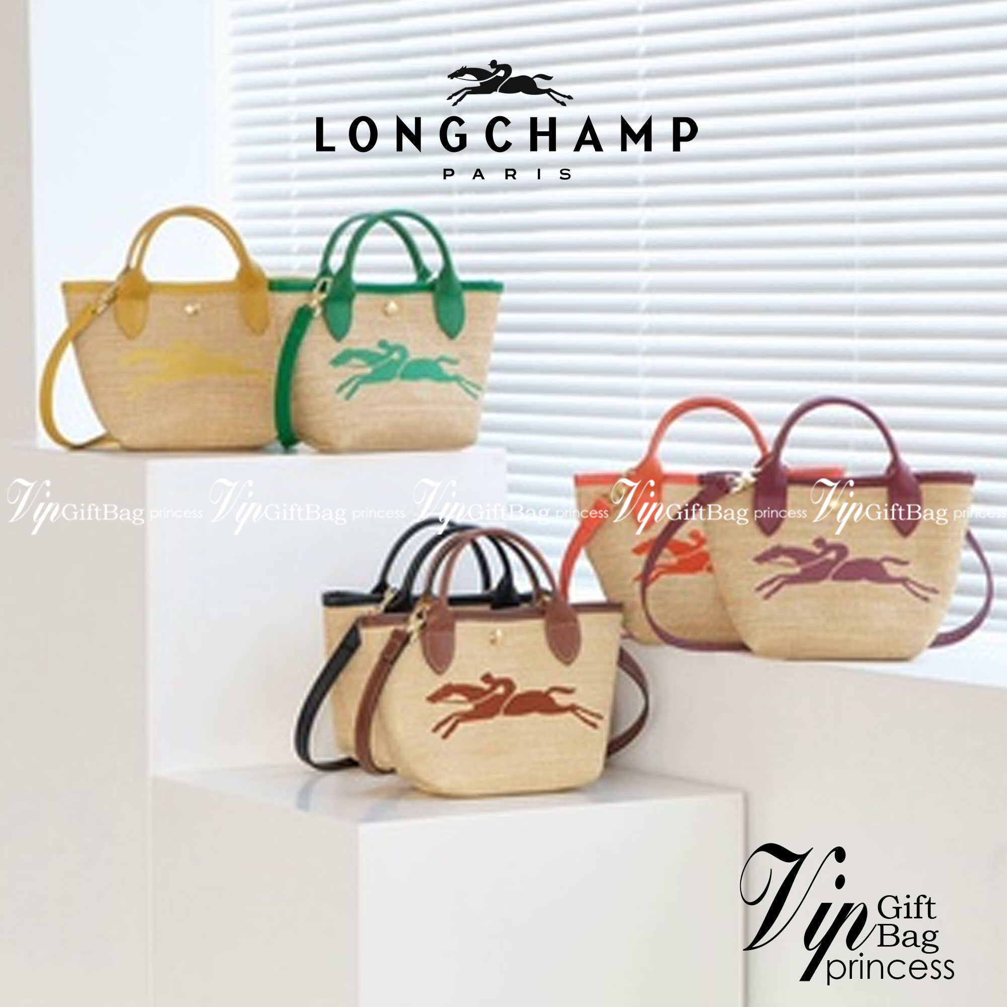 Longchamp Le Pliage Paris-St Tropez Handtasche มาแร้ววววใหม่ล่าสุดนุ้งมินิ ตัลร๊ากกก วัสดุสาน ด้านหน้าปักโลโก้ม้าอันเป็นสัญลักษณ์ของแบรนด์ ทนทานแข็งแรง ใบมินิ น้ำหนักเบา จุของได้เยอะ ใส่กระเป๋าตังค์ โทรศัพท์ iphone+ ได้ ภายในโล่ง มีสายสะพายไหล่ Crossbody 
