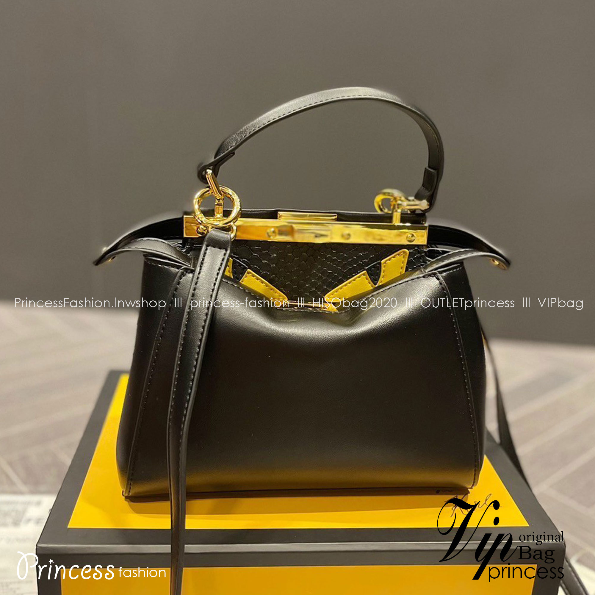 Fendi peekaboo Monster handle bag 9" กระเป๋ายอดนิยมของแบรนด์ ดีไซน์สวยเรียบหรูแฝงด้วยความเก๋ มาพร้อมสายยาว