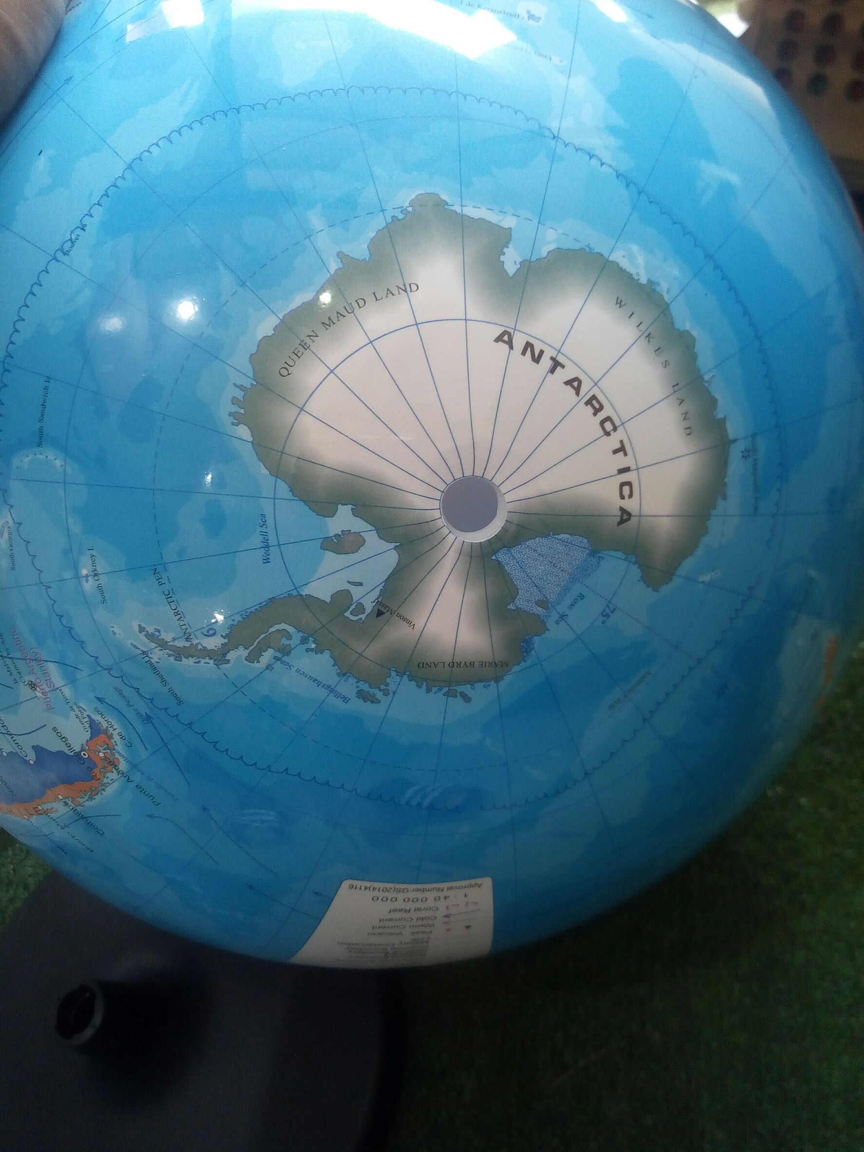 ลูกโลกPVCแบบแข็งขนาดเส้นผ่าศูนย์กลาง12.8นิ้ว (32 Cm.) แผนที่ลูกโลก ภาษาอังกฤษ