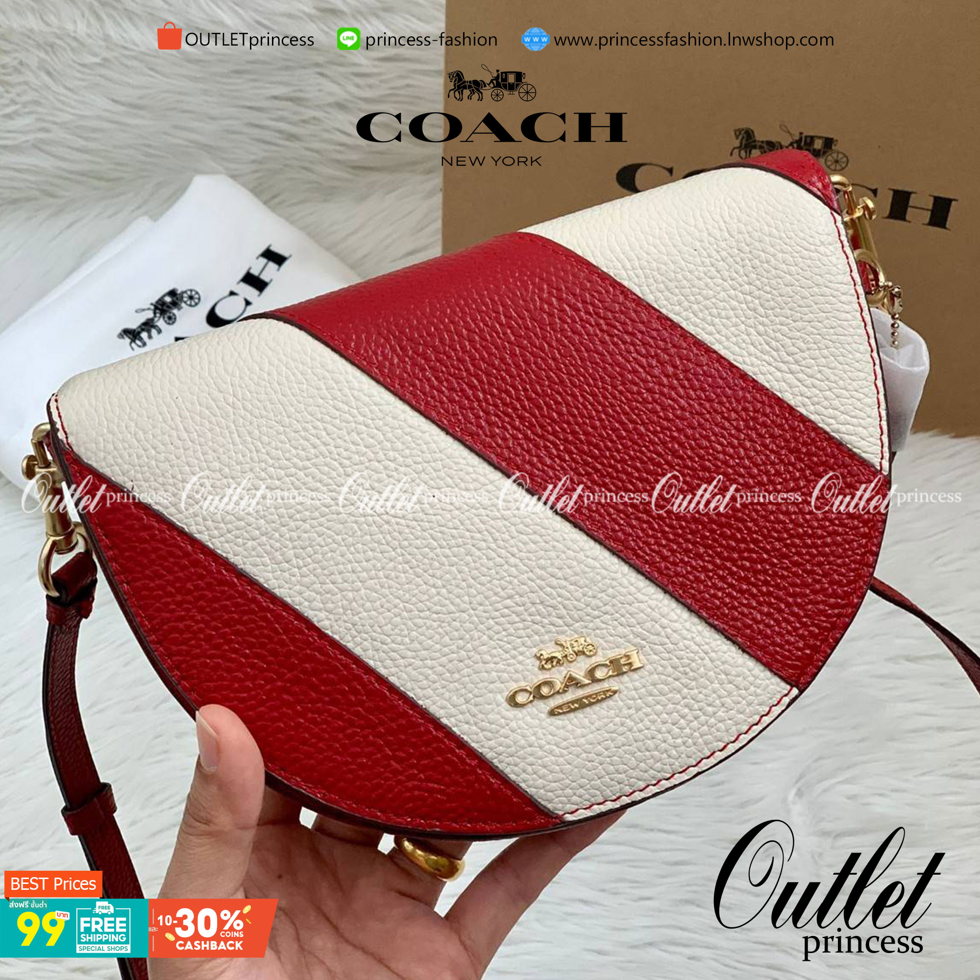 พร้อมส่งที่ไทยครบทั้ง6สีค่ะ 😘 Coach Ellen Crossbody In Signature ((C1432)) กระเป๋าทรงฮาฟมูนรูปทรงคลาสสิก ออกแบบให้มีลักษณะโค้งมน ไม่ดูเป็นทรงแข็งจนเกินไป ดีไซน์และสีของกระเป๋ายังเรียบง่าย เข้าได้กับทุกชุด สะพายครอสบอดี้ร์//สะพายข้าง หรือถือแบบคลัท