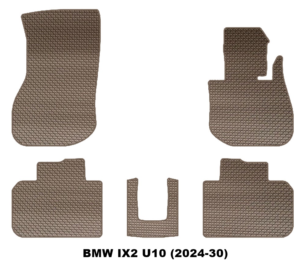 ยางปูพื้นรถยนต์ BMW IX2 U10 (2024-30) พรมกระดุมเล็ก บีเอ็มดับเบิ้ลยู ไอเอ็กซ์2 สีน้ำตาล เข้ารูป ในรถ 5ชิ้น