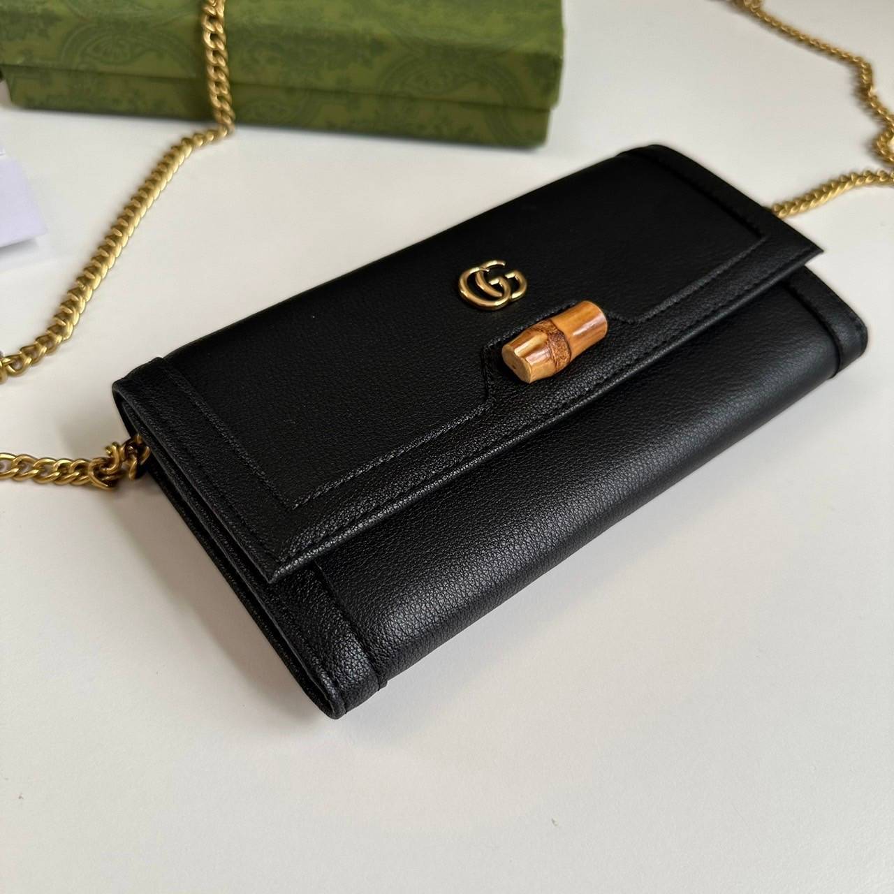 Gucci Diana chain wallet with bamboo / Gucci wallet Double G เกรดออริจินอล กระเป๋าสตางค์กุชชี่พร้อมสายโซ่ ภาพถ่ายจากงานขายจริง ใช้งานต่างประเทศได้