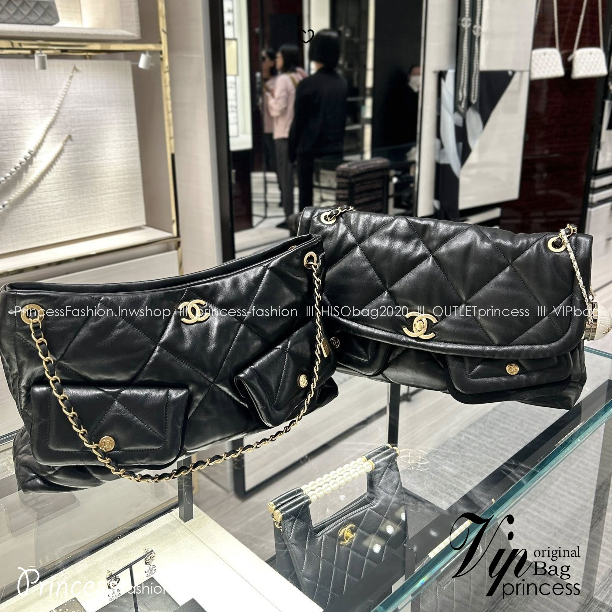 ORI หนังแท้ | Chanel Shopping Flap Bag Shiny Leather Black / Chanel Tote Bag 37cm กระเป๋าสะพายทรงโท้ทใบใหญ่ ภายในโล่งกว้างจุของได้เยอะ คอลเลคชั่นฤดูใบไม้ร่วง-ฤดูหนาว 2025/26 ถ่ายทอดเสน่ห์เย้ายวนเหนือกาลเวลา