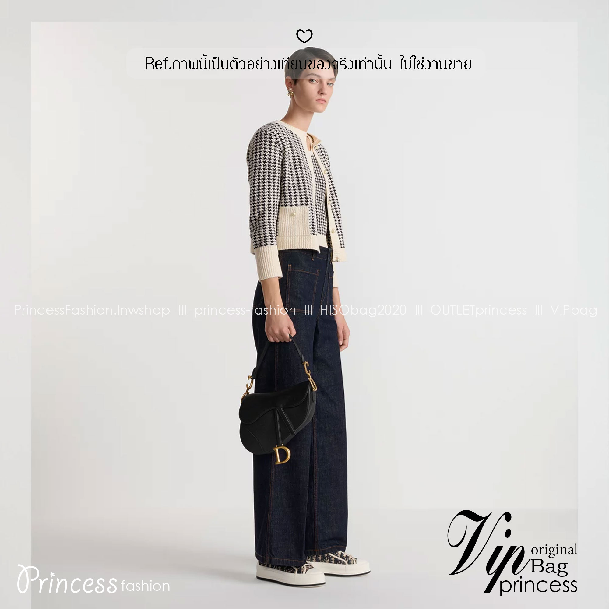 ORI หนังแท้ | DIOR Saddle Bag with Strap Grained Leather กระเป๋าถือ/สะพายทรงอานม้า รุ่นยอดนิยมที่มีเอกลักษณ์สวยงามเหนือกาลเวลา ลูกเล่นห้อยด้วยตัวอักษร D ตรงหูหิ้วมีกิมมิค CD สวยหรูดูแพง