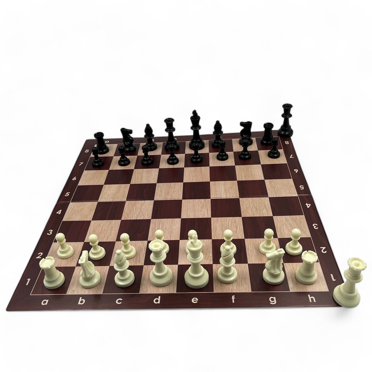 ตัวหมากรุกฝรั่งตัวเรซิ่นพร้อมกระดานPU เนื้อแข็งพับได้