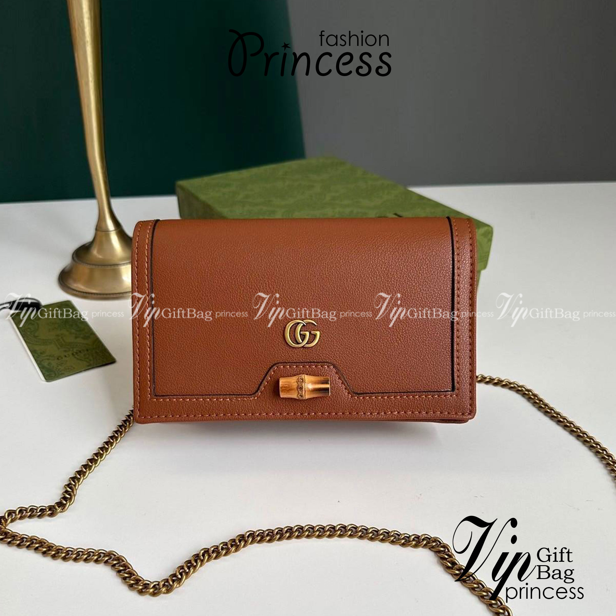 Gucci Diana mini bag with bamboo เกรดออริจินอล Gucci wallet on chain กระเป๋ามินิกุชชี่พร้อมสายโซ่ ภาพถ่ายจากงานขายจริง ใช้งานต่างประเทศได้