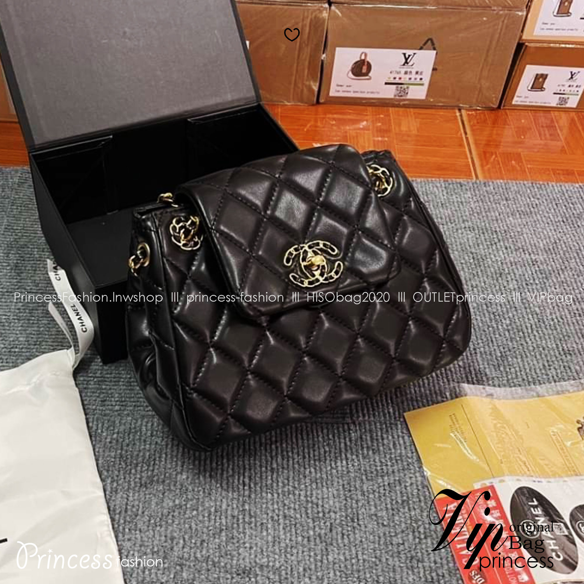 Chanel Flap Bag On Chain กระเป๋าสะพายสีดำคลาสสิก มาพร้อมสายโซ่สีทองสลับหนัง ใบขนาดกำลังสวย ใช้ถือออกงานคือปังมากกก รีบคว้าด่วนค่ะ!!