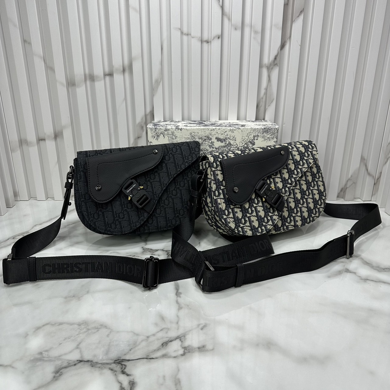 DIOR Saddle Messenger Bag Oblique Jacquard and Grained Leather กระเป๋าสะพาย Saddle pouch คู่ใจท่านชาย เอกลักษณ์ที่หรูหราตลอดกาล เกรดออริ 1:1