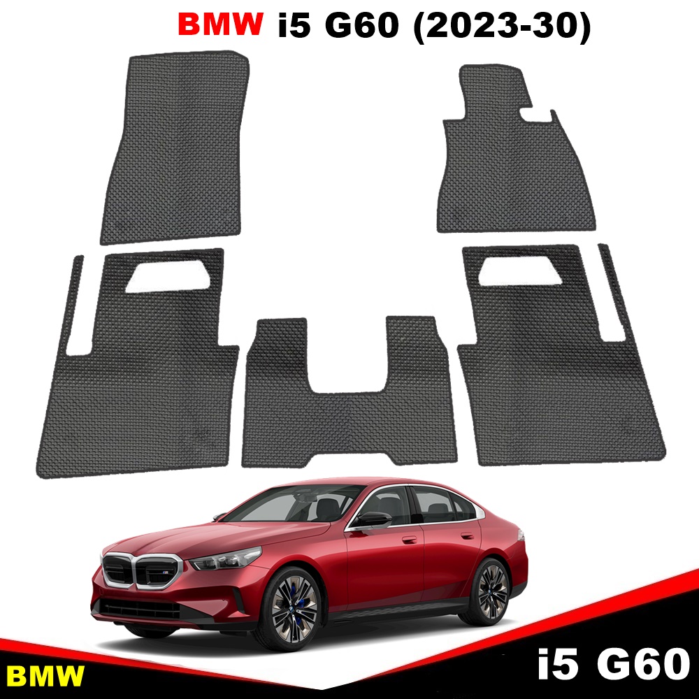ยางปูพื้นเข้ารูป BMW i5 G60 (2023-2030) ลายกระดุมเม็ดเล็กPVC เนี้ยบ สวย ทน ครบชุด 5ชิ้น