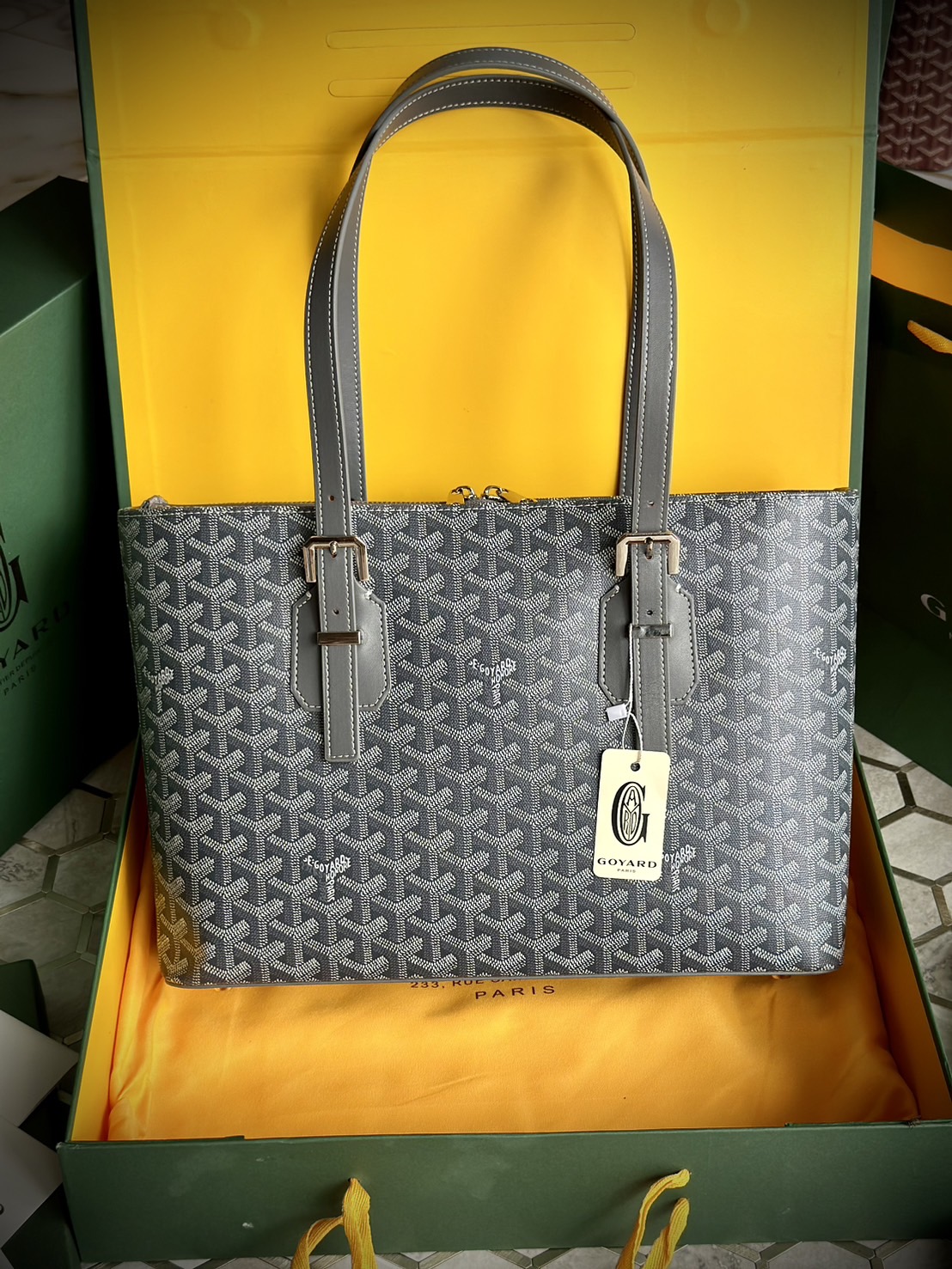 GOYARD Goyardine Sac Marie Galante MM / GOYARD Tote Bag กระเป๋าทรงโท้ทจุของได้เยอะ งานสวยเนี๊ยบ เกรดออริ สลับแท้ 1:1 ใช้ต่างประเทศได้