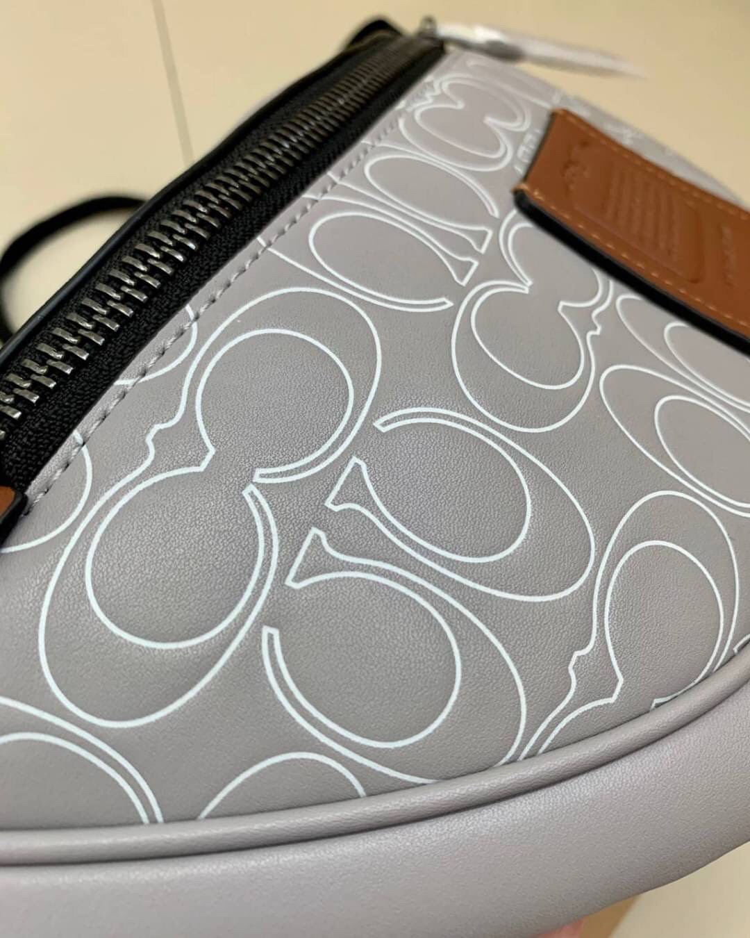 OUTTLET 】COACH RIVINGTON BELT BAG IN REFLECTIVE SIGNATURE LEATHER (78899)