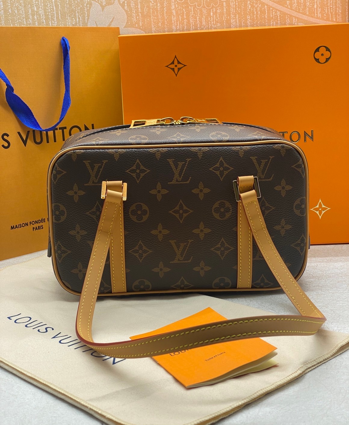 LV Cite Monogram Canvas Brown in Coated เกรดท็อปออรินอล หนังแท้ สวยงามตามรูป เกรดเทียบแท้ ใช้สลับแท้ได้ ใช้งานต่างประเทศได้