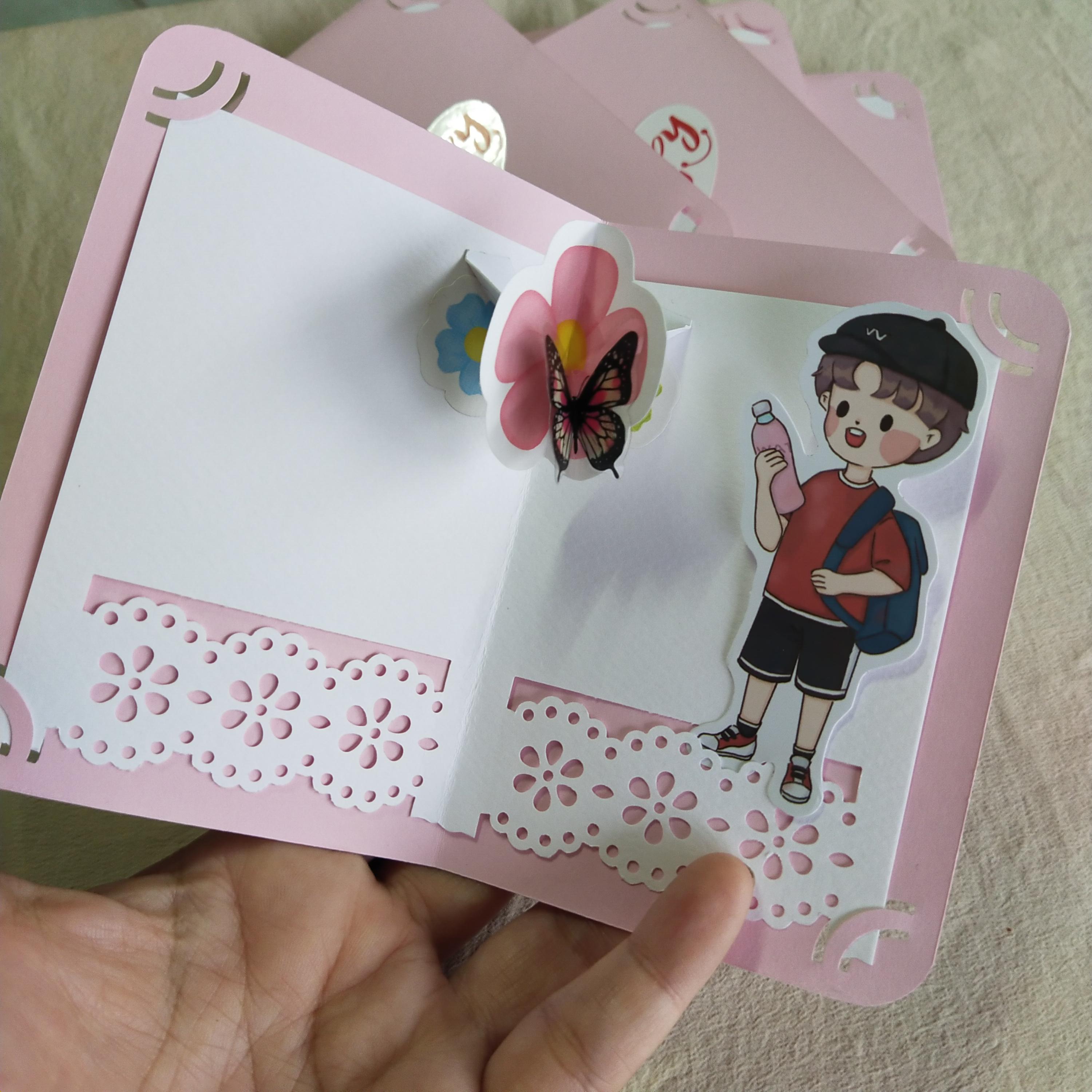 การ์ดป๊อปอัพ การ์ตูน ญ / ช