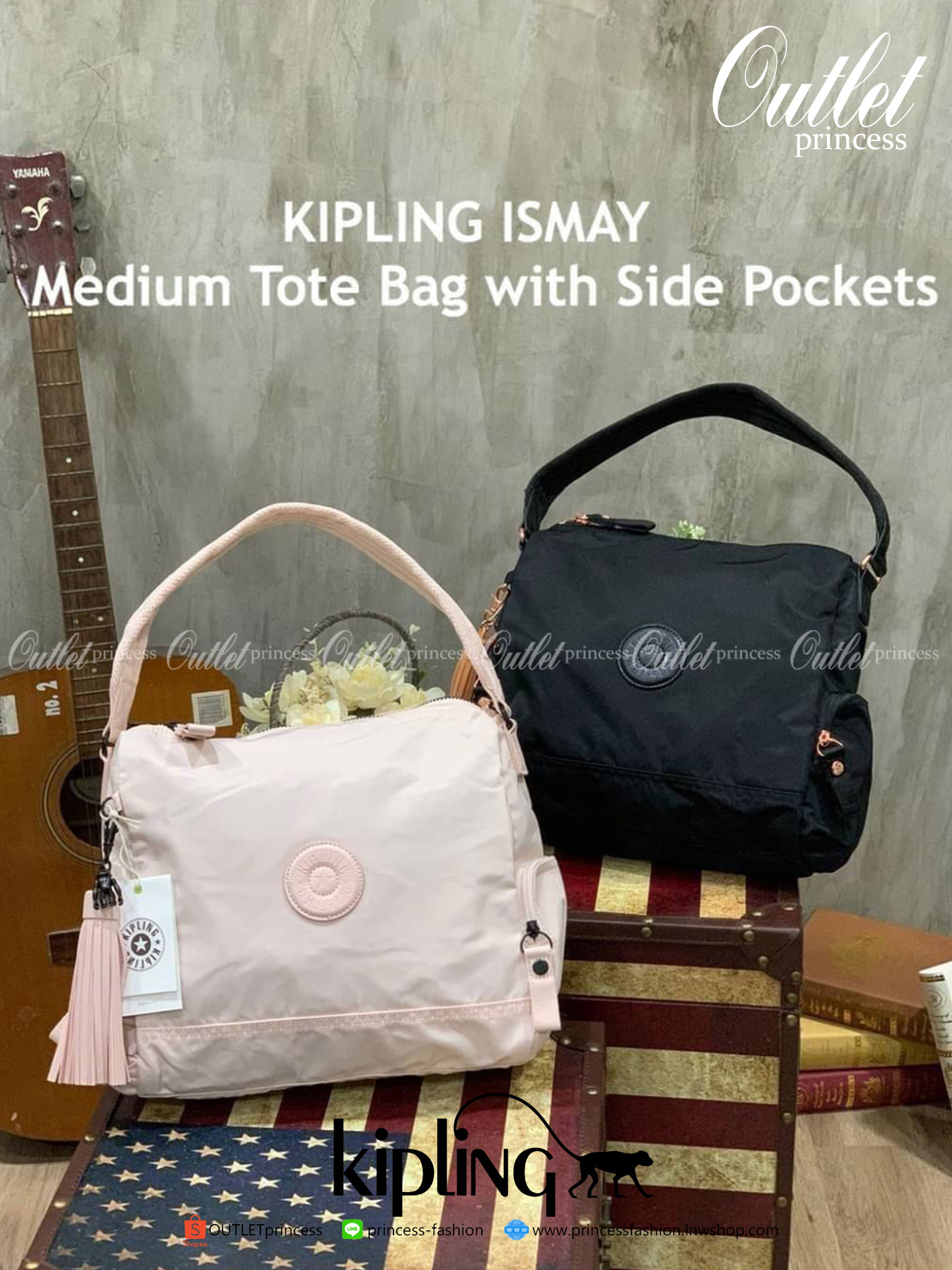 KIPLING ISMAY Medium Tote Bag with Side Pockets คอลเลคชั่นใหม่ล่าสุดจาก Paka Premium