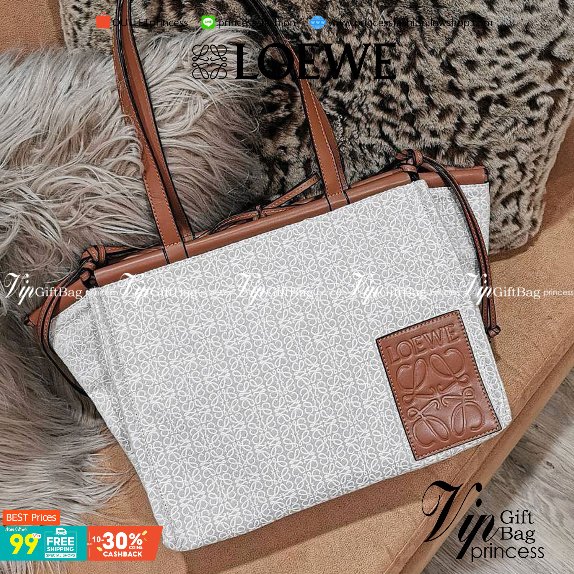 พร้อมส่งความสวยห้ามพลาดค่ะ! 🎉NEW ARRIVAL! LOEWE TOTE BAG VIP GIFT WITH PURCHASE (GWP) Limited Edition จาก "LOEWE PERFUME DUTYFREE" คอลเลคชั่น Loewe Anagram วัสดุ Canvas & Leather ใบใหญ่ น้ำหนักเบา ภายในโล่งกว้างและจุ ใส่เอกสารA4 เสื้อผ้า
