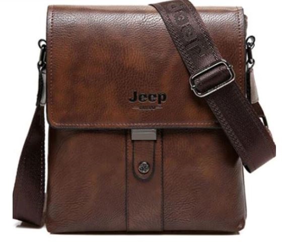 กระเป๋าสะพายข้าง ผู้ชาย ทรงตั้ง กระเป๋า jeep หนังแท้ แฟชั่น กระเป๋าหนังผู้ชาย ดีไซน์ แบบเท่ ๆ 789850