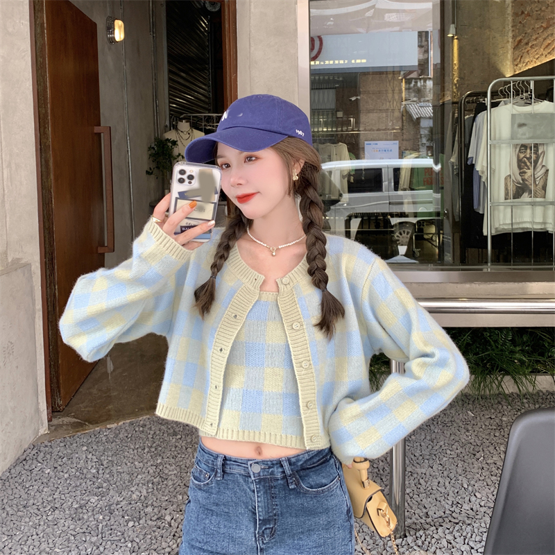 พร้อมส่ง ⚡️🐯 Minita set เซตสายเดี่ยวไหมพรมสวยมาก (IN35855)