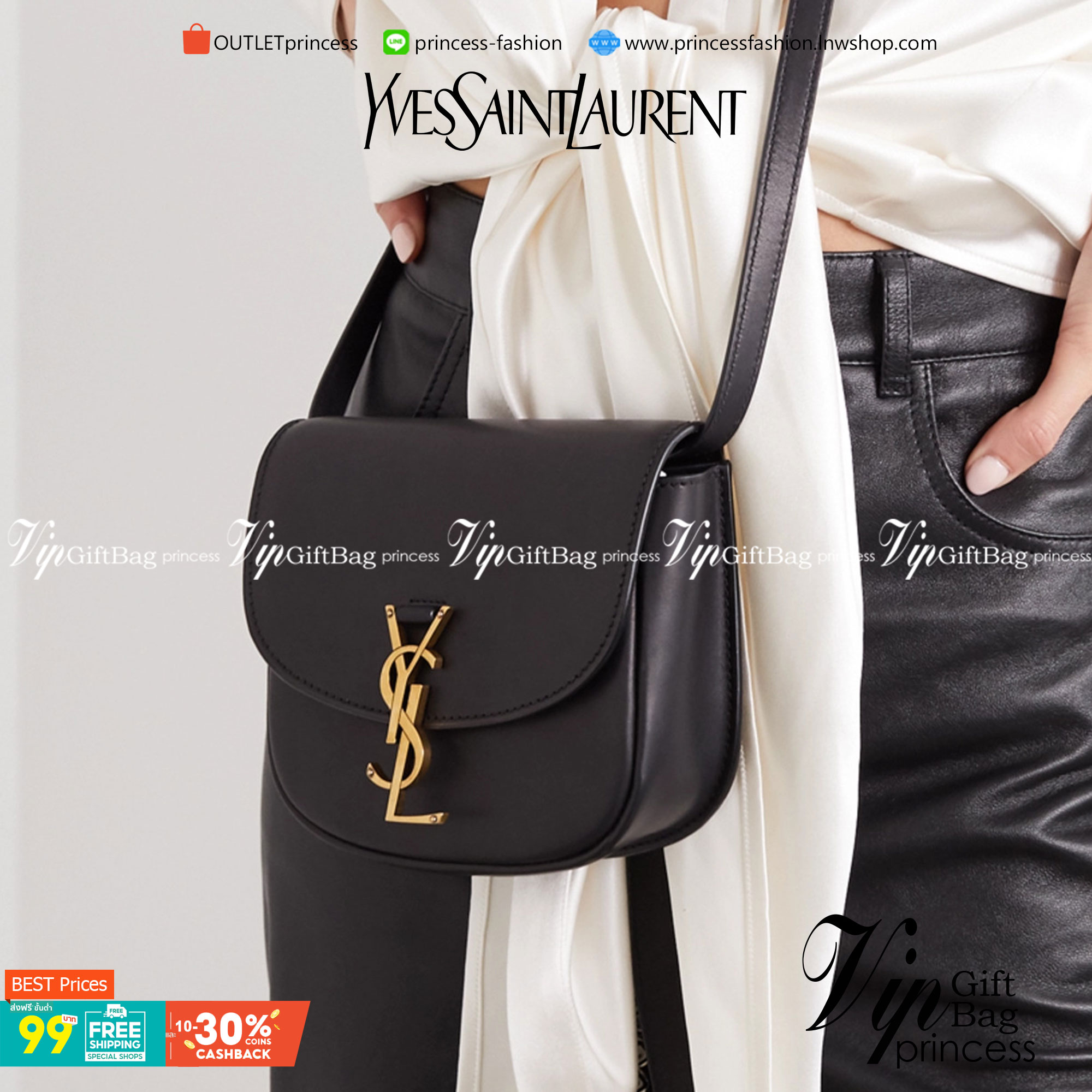 VIP 】หนังแท้ YSL SAINT LAURENT BORSA SATCHEL KAIA PICCOLA IN MORBIDA PELLE พร้อมส่งที่ไทย