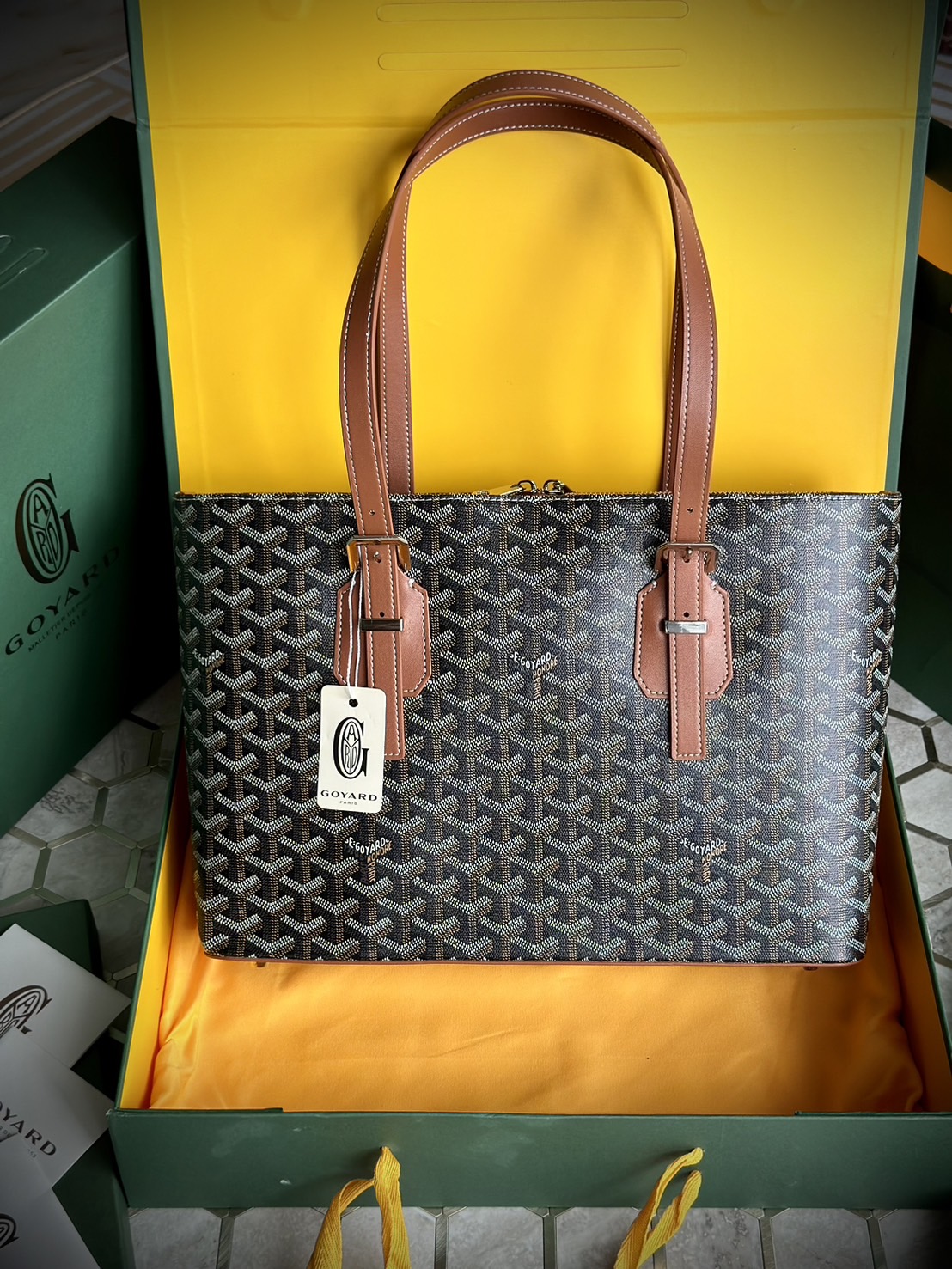 GOYARD Goyardine Sac Marie Galante MM / GOYARD Tote Bag กระเป๋าทรงโท้ทจุของได้เยอะ งานสวยเนี๊ยบ เกรดออริ สลับแท้ 1:1 ใช้ต่างประเทศได้