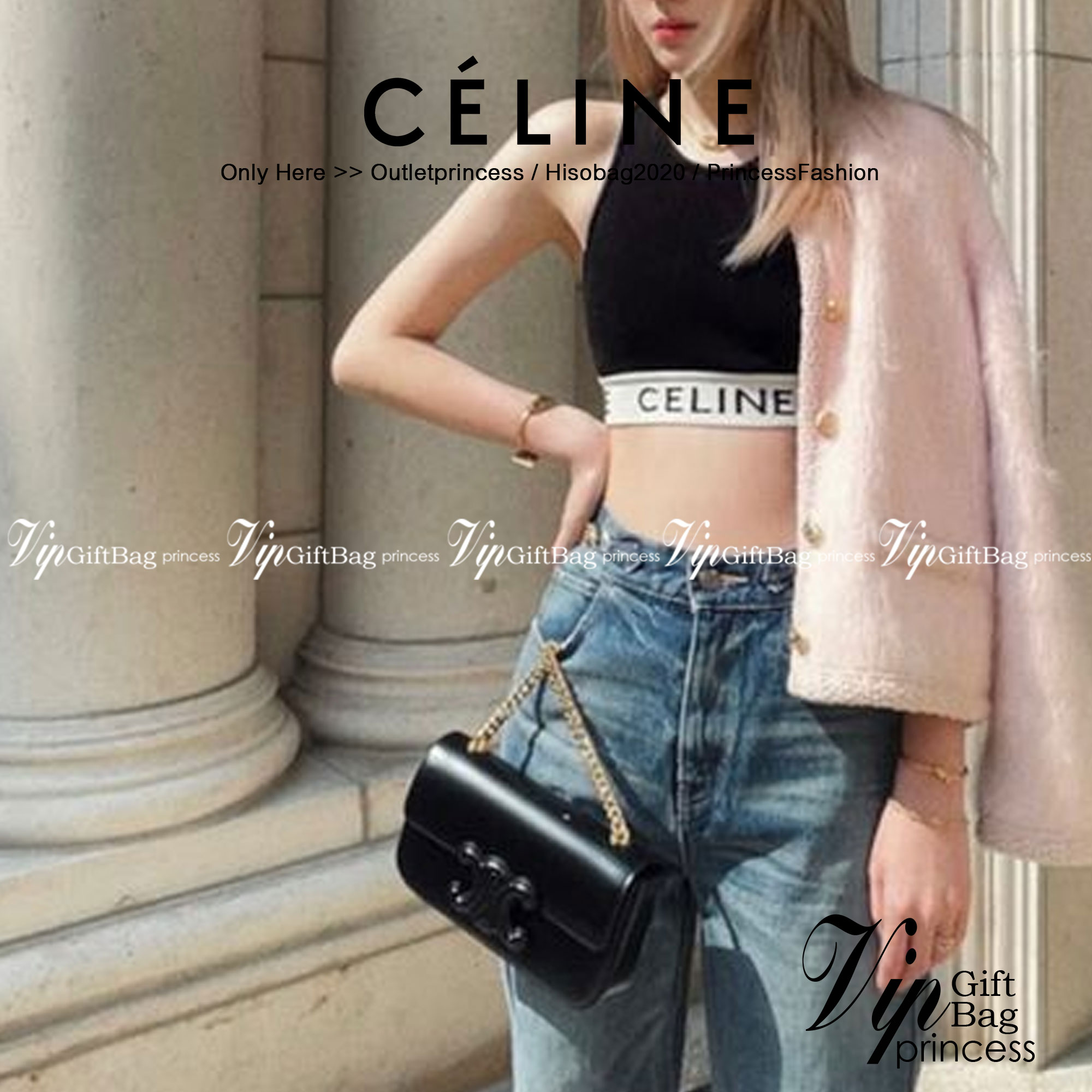 หนังแท้ CELINE CHAIN SHOULDER BAG CUIR TRIOMPHE IN SHINY CALFSKIN ANIS / CELINE TRIOMPHE SHOULDER BAG หนังแท้ทั้งใบสวยหรู แบบใหม่ล่าสุด โลโก้หนังคลาสิกที่สุดค่ะ จุของได้กำลังดี เหมาะกับสาวๆในวันที่อยากครอสบอดี้ชิลๆ ห้ามพลาดค่ะ!