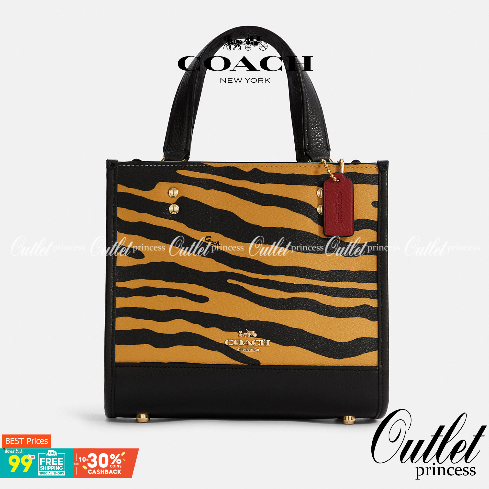 COACH C6988 DEMPSEY TOTE 22 WITH TIGER PRINT ใหม่ล่าสุดน้องเสือนำทรัพย์ 🐯🐯 คอลเลคชั่นฉลองปีเสือต้องมาจ้า กับรุ่นสวยคลาสสิค กระเป๋าทรงโท้ท ขนาดน่ารักน่าใช้มากๆ ดีไซน์พริ้นท์ลายเสือดึงดูดสายตา สวยมีสเน่ห์ที่สุด!! ฟังก์ชั่นการใช้งานสะดวก มีทั