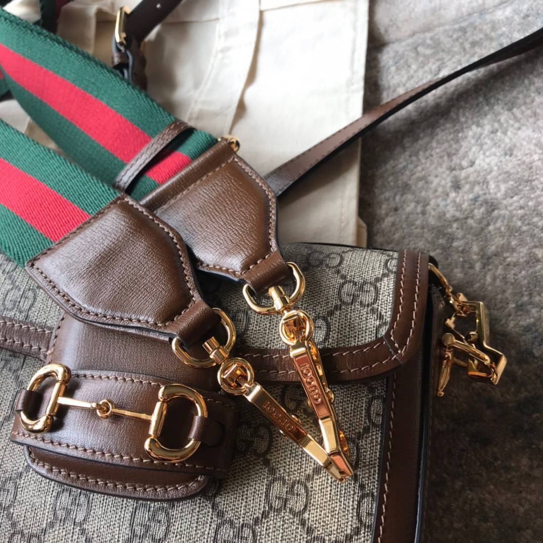 Gucci Horsebit 1955 mini bag GG Supreme in canvas พร้อมส่ง เกรดท็อปออรินอล งานเหมือนสุด หนังแท้ สวยงามตามรูป