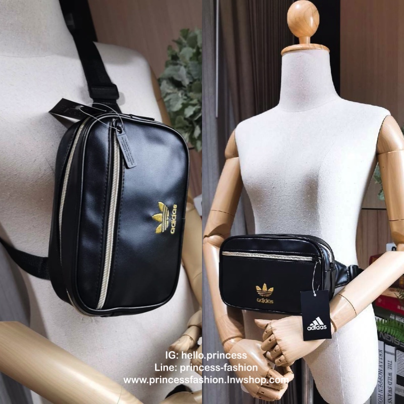 Adidas Factory Mini Waist Bag กระเป๋าสะพายสไตล์สปอร์ตแบบคาดเอวหรือคาดอกดีไซน์สุดฮิตใช้ได้ทั้งชายและหญิง วัสดุหนังเรียบแบบนิ่มกันน้ำอยู่ทรงทำความสะอาดง่าย ขนาดกำลังดี น้ำหนักเบา ด้านหน้ามีโลโก้แบรนด์ เปิดปิดด้วยซิปสะดวกใช้ หัวซิปปั้มแบรนด์สายสะพายเลื่อนปรั
