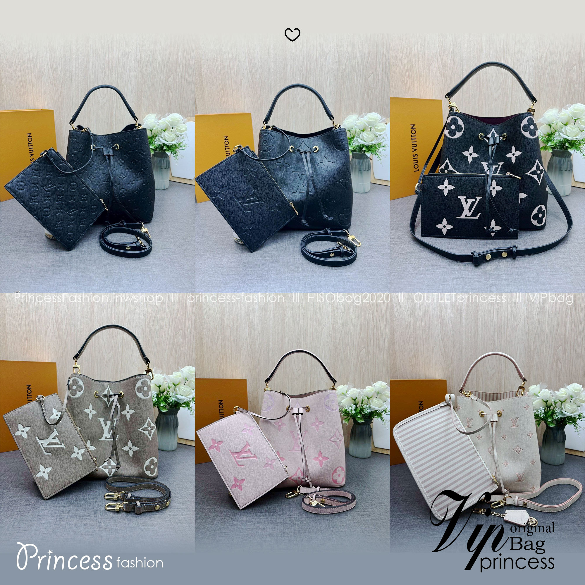 ORI หนังแท้ | LV NeoNoe MM Bucket bag Monogram Flower กระเป๋าสะพายทรงบัคเก็ต ลาย Monogram Flower โดดเด่นเพิ่มสไตล์ มีเสน่ห์ชวนหลงใหล