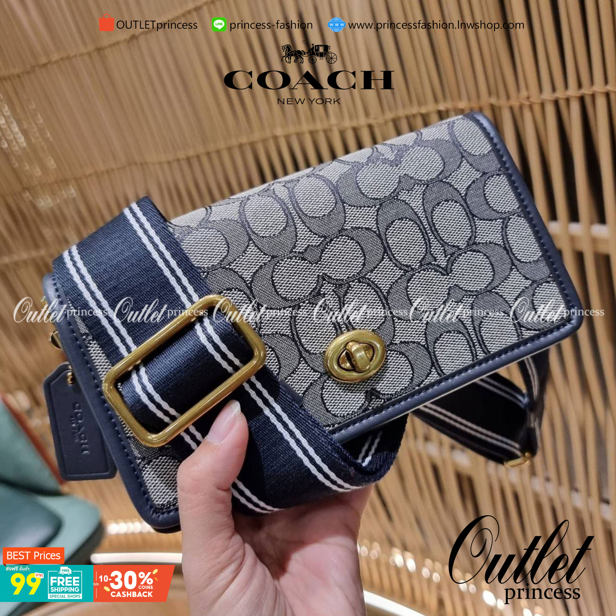 COACH C3824 FOLDOVER CROSSBODY CLUTCH IN SIGNATURE JACQUARD คลัทช์เก๋ๆที่สาวๆตามหา 2IN1 ไปอีกหนึ่ง!! กระเป๋าสะพายทรงคลัชท์ ใช้งานได้ถึง 2 แบบ จะพกเดี่ยวๆแทนกระเป๋าสตางค์ หรือคล้องสายสะพายข้าง สะพายชิคๆคูลๆ ก็ได้อีก มันดีงามมากทุกสี เพราะความละมุนของผ้า ja