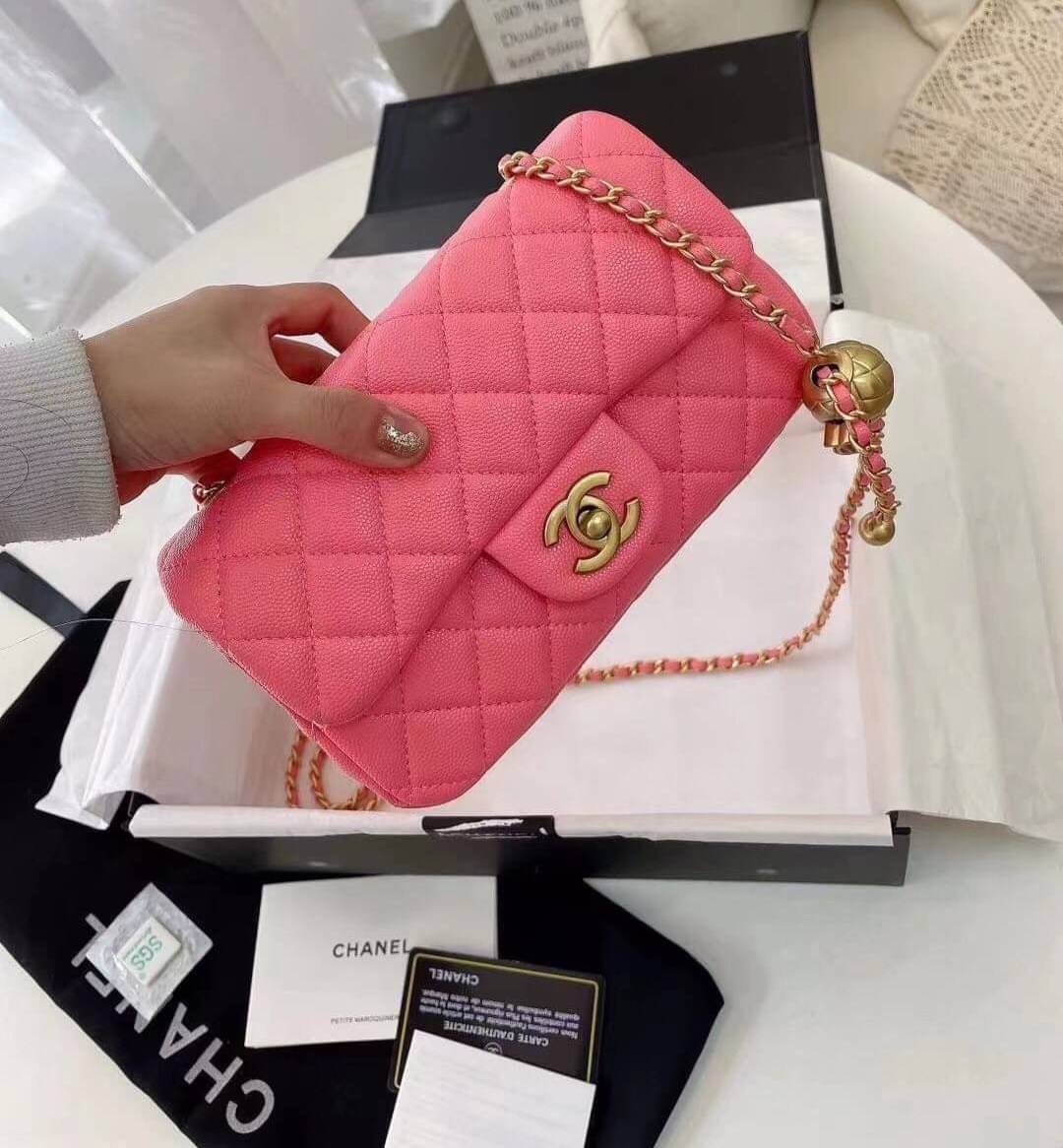 CHANEL MINI FLAP BAG CAVIAR Leather GOLD tone hardware พร้อมส่ง 5 สี