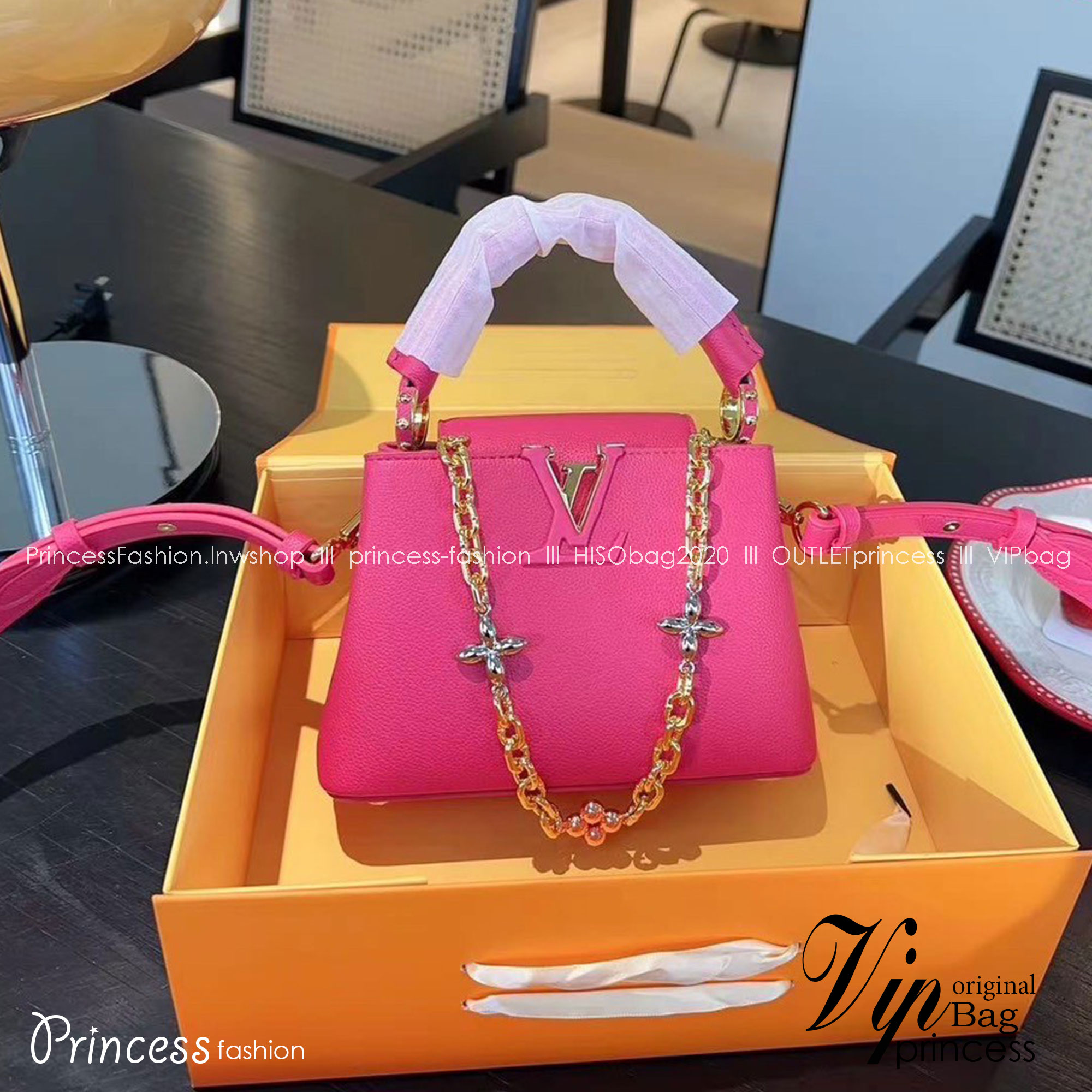 LV Capucines BB top handle / LV BAG พร้อมส่ง 6 สี ที่สุดของความสวยในราคาเบาๆ กระเป๋าถือสุดหรู ดีไซน์ทรงคลาสสิค พร้อมสายโซ่อะไหล่ทองหรูหรา