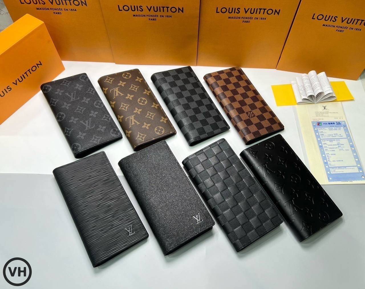 ORI หนังแท้ | LV Long Wallet / LV Brazza Damier Graphite กระเป๋าสตางค์ใบยาว กระเป๋าสตางค์ผู้ชาย