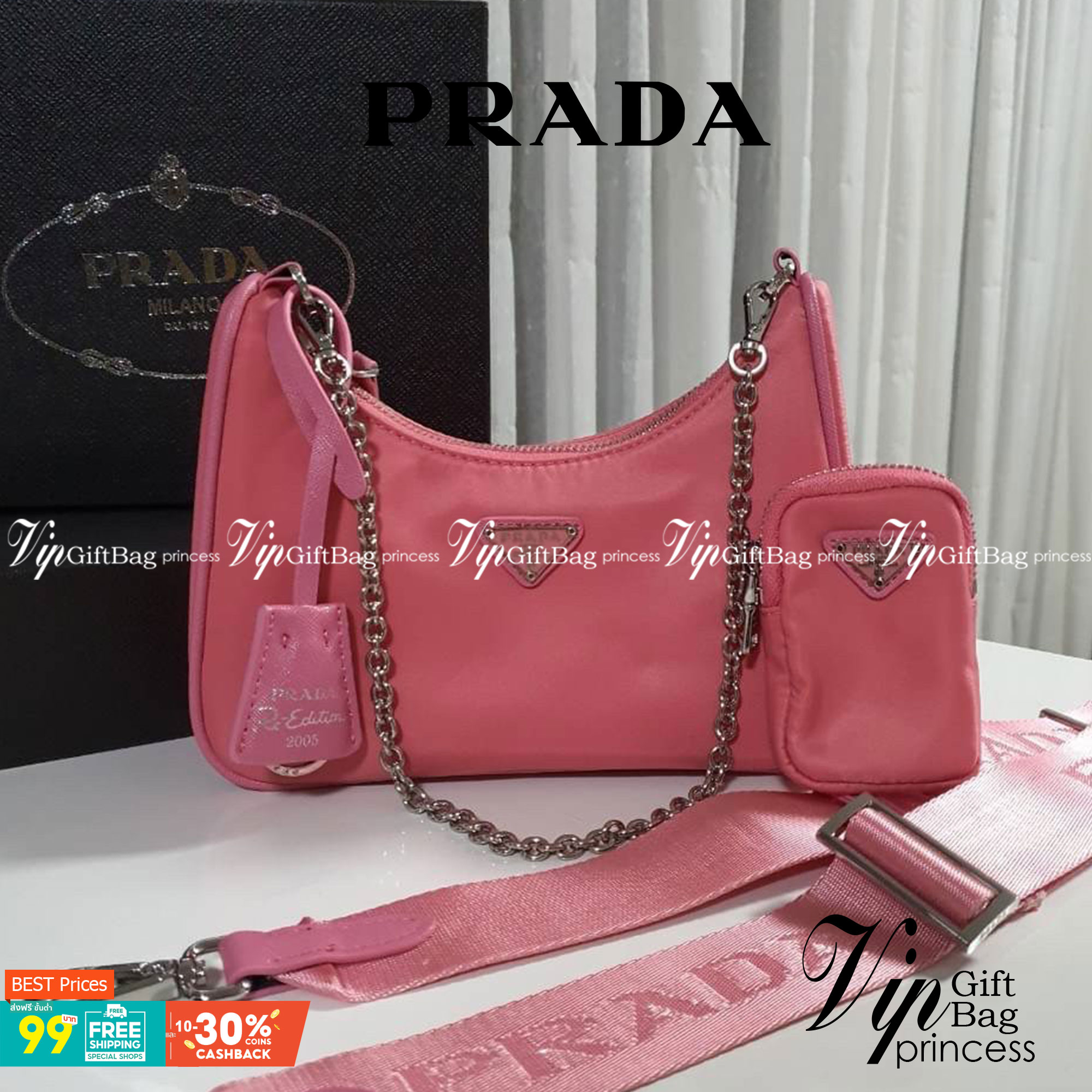 BEST SELLER!! **กำลังมาแรงมากค่ะ กับแบรนด์ PRADA ใบเดียวคุ้มมากค่ะ อุปกรณ์ ครบชุด **ซื้อ1ได้ถึง3ไอเท็ม ทั้งสายยาว และกระเป๋าใส่เหรียญ และป้ายแท็คหนัง อย่างดี **อะไหล่ปั้มแบรนด์แท้ทุกจุด วัสดุทำจากผ้า Nylon อย่างดี กันน้ำได้ อยู่ทรงสวย สามารถใส่กระเป๋าตังค