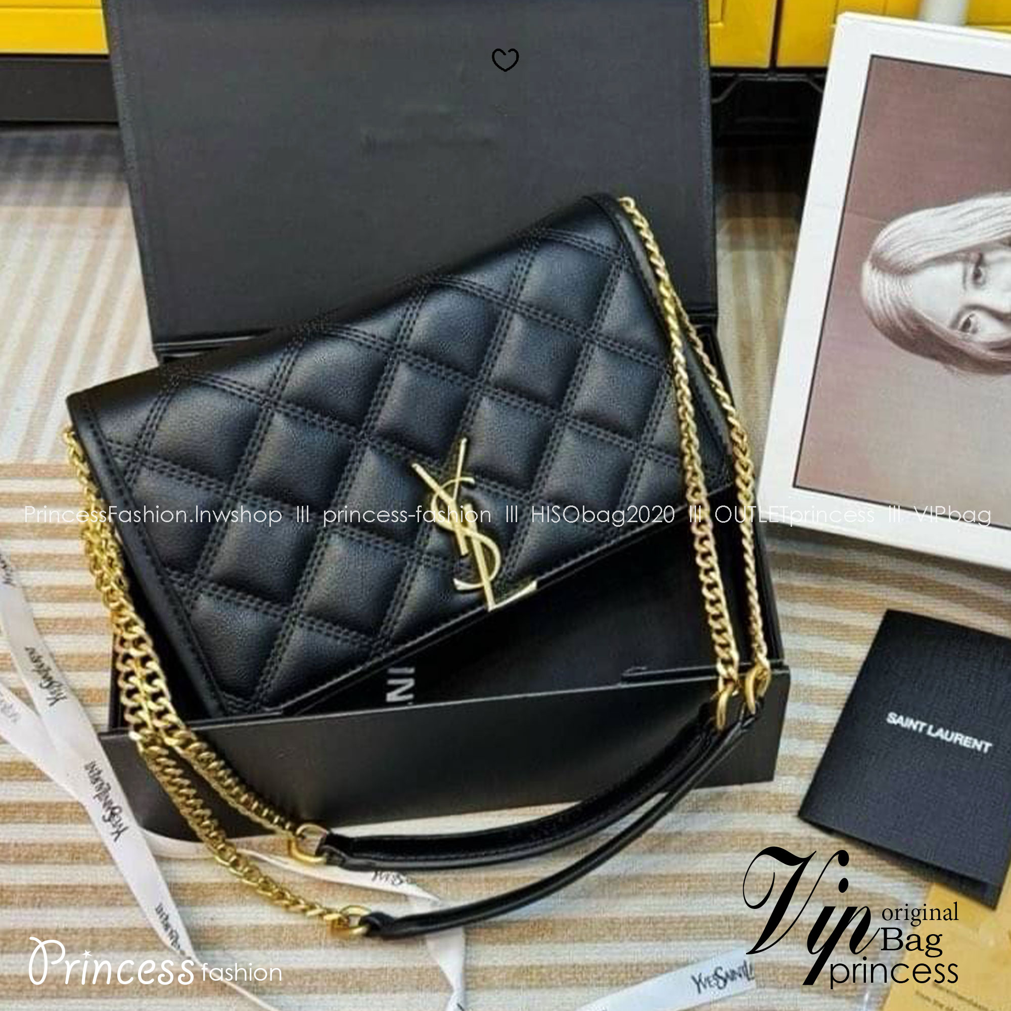 YSL angie chain bag / YSL Clutch Bag กระเป๋าสะพายทรงคลัช ถือออกงานได้สวยโดดเด่น รูปทรงคลาสสิคใช้งานง่าย ภายในแบ่งเป็นช่องซิป และช่องใส่บัตรสะดวกใช้งาน