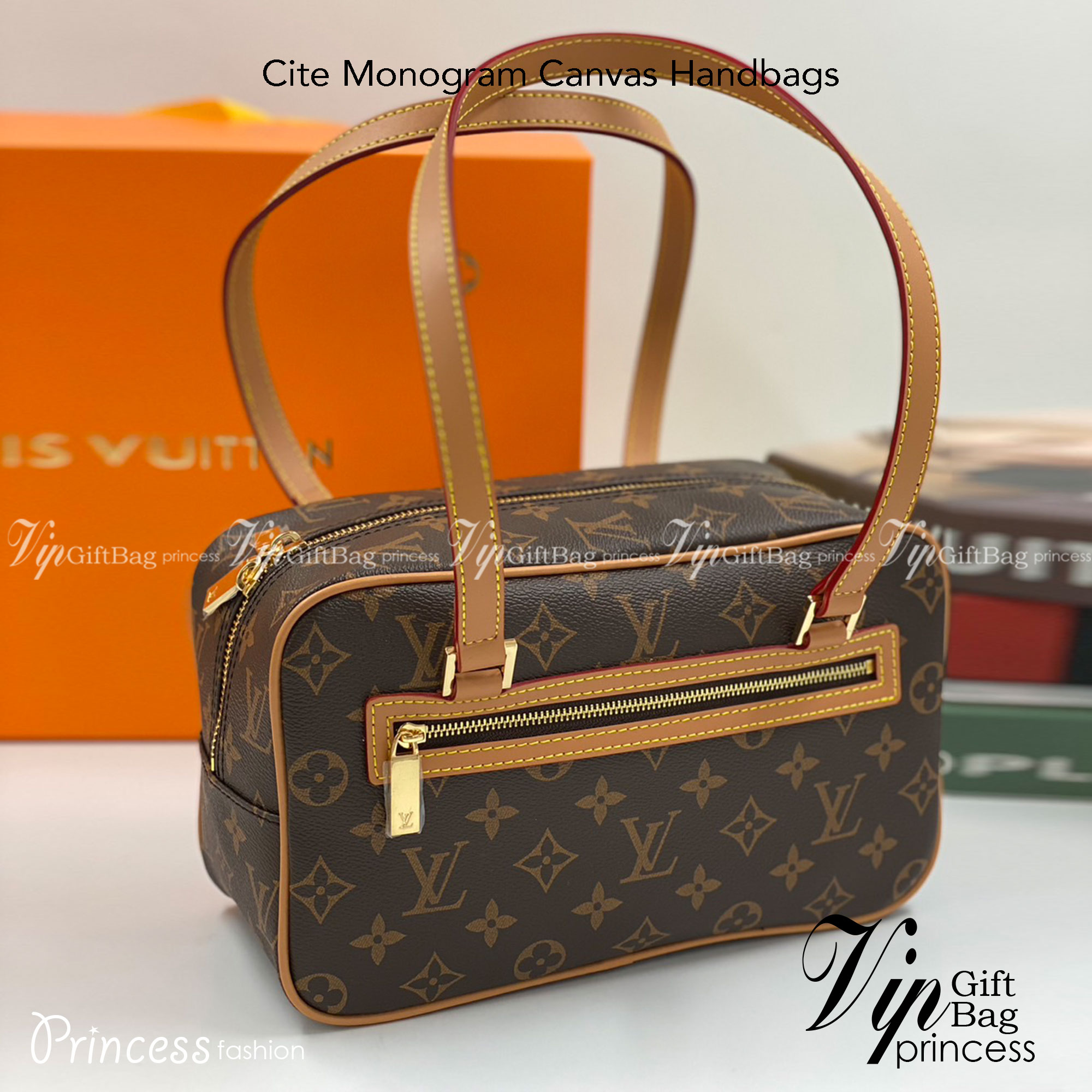 LV Cite Monogram Canvas Handbags เกรดออริจินอล ภาพถ่ายจากงานขายจริง ใช้งานต่างประเทศได้