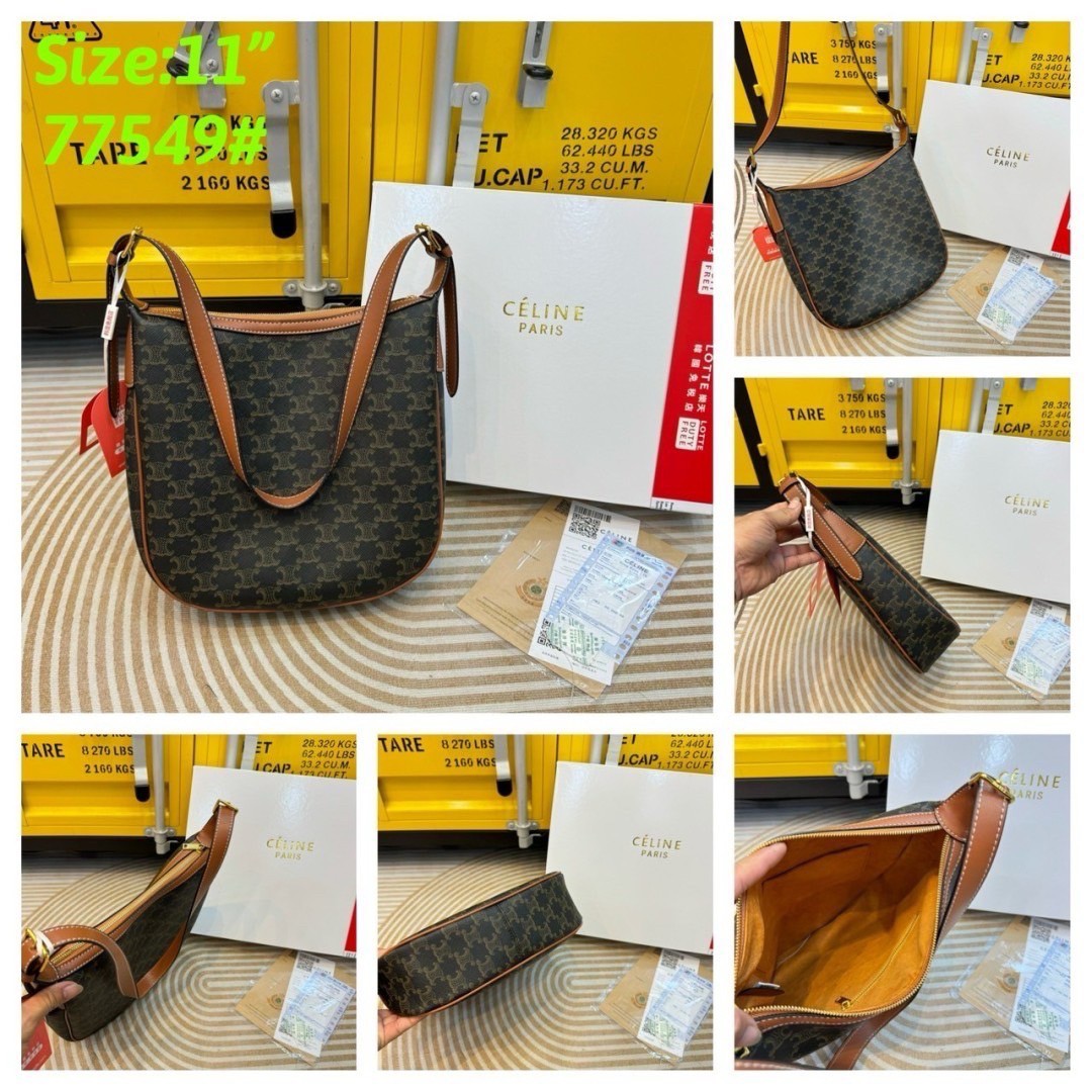 CELINE HELOÏSE CUIR TRIOMPHE Small Bag in Triomphe Canvas กระเป๋าสะพายทรงโฮโบ คอลเลคชั่นใหม่ ฮิตข้ามปี ใบใหญ่จะสัมภาระได้เยอะ รูปทรงใช้งานง่ายที่สุด สายสะพายในตัว สวยหรูผู้ดี