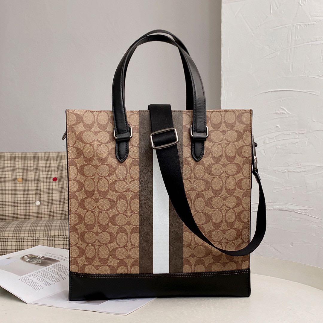 COACH GRAHAM STRUCTURED TOTE IN SIGNATURE CANVAS WITH VARSITY STRIPE C3232